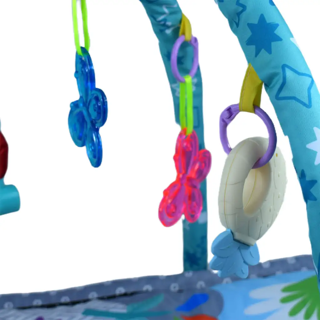 Vidám állatos bébiszőnyeg rágókával és zenével 77x43cm kép 6