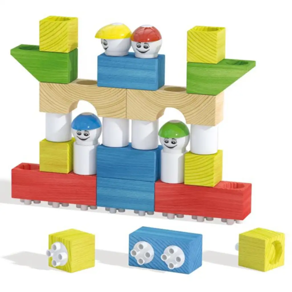 Quercetti: Modi Bloc Premium fa és műanyag építőjáték 30db-os kép 2