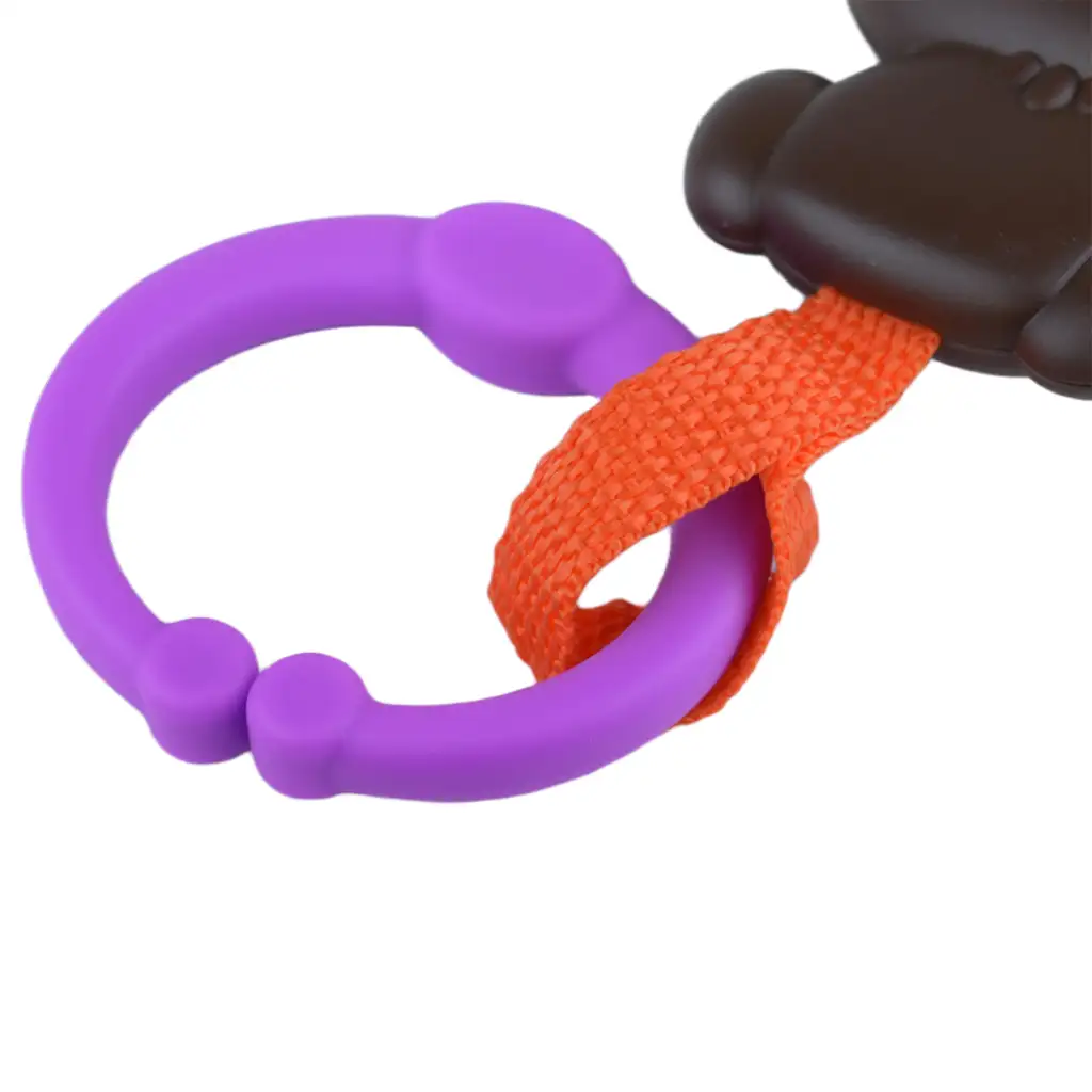 Sun Baby: Vidám barna majom BPA mentes bébi csörgő kép 4