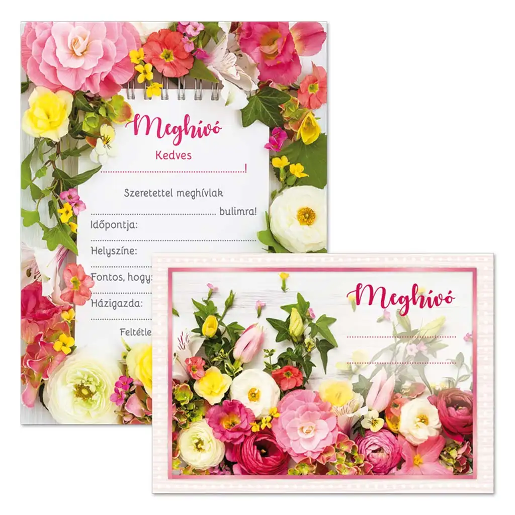 Ars Una: Virágos partimeghívó borítékkal 10 db-os