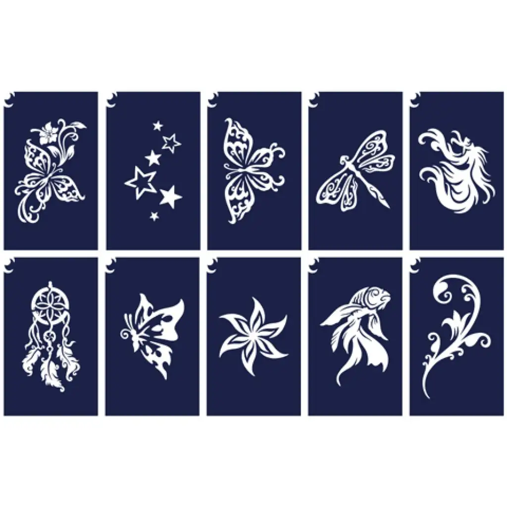 Női 2 csillámtetoválás sablon szett 10db-os kép 2