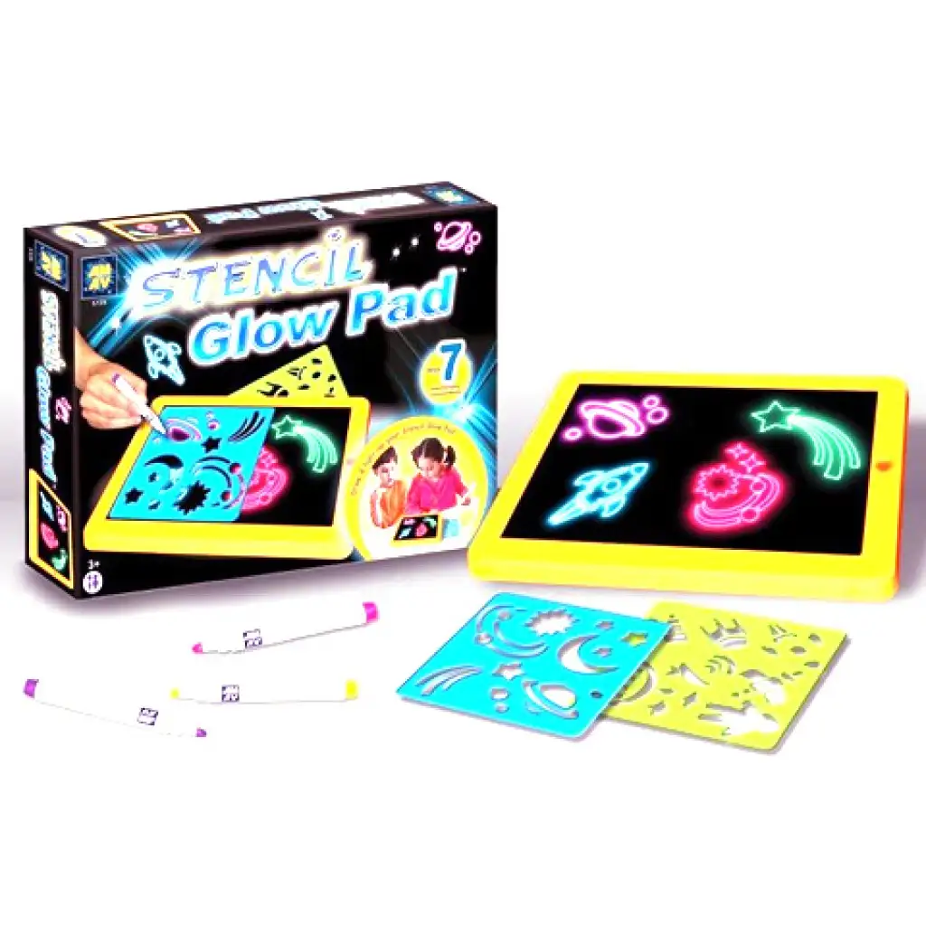 Neon Rajztbála Stencilekkel sötétben világít kép 2