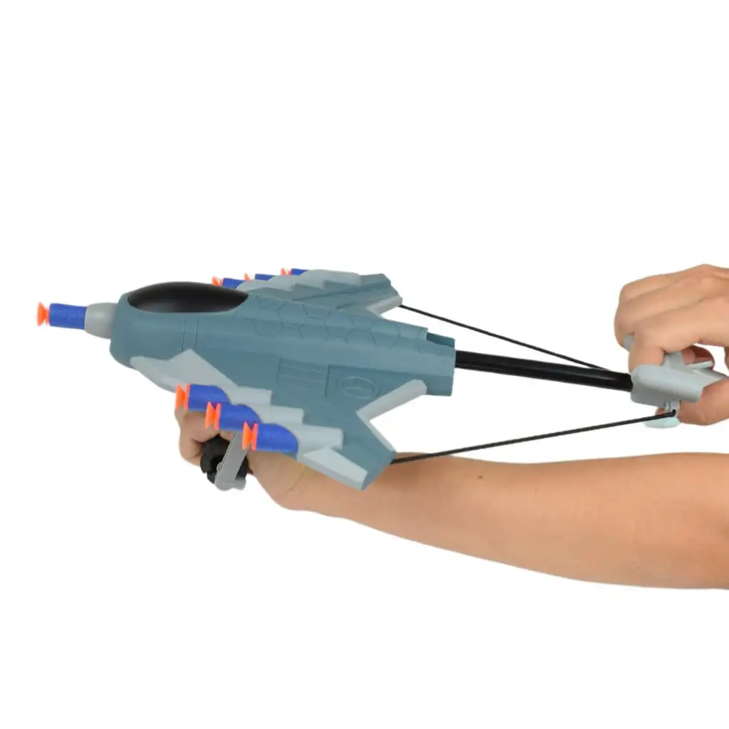 Missile Hand: Repülőgép formájú szivacslövő fegyver lövedékkel és célokkal 23cm kép 4