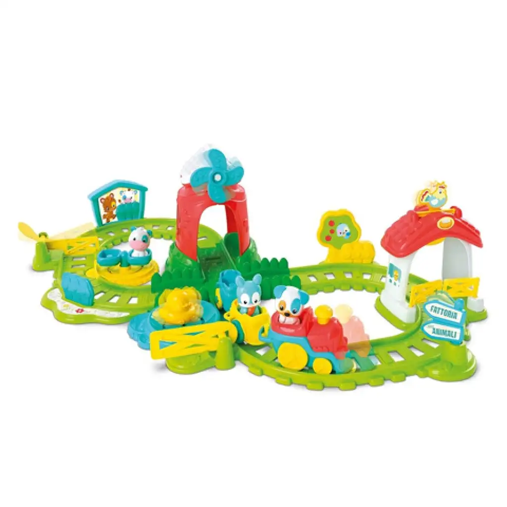 Baby interaktív színes kis-vonat szett farm kiegészítőkkel kép 2