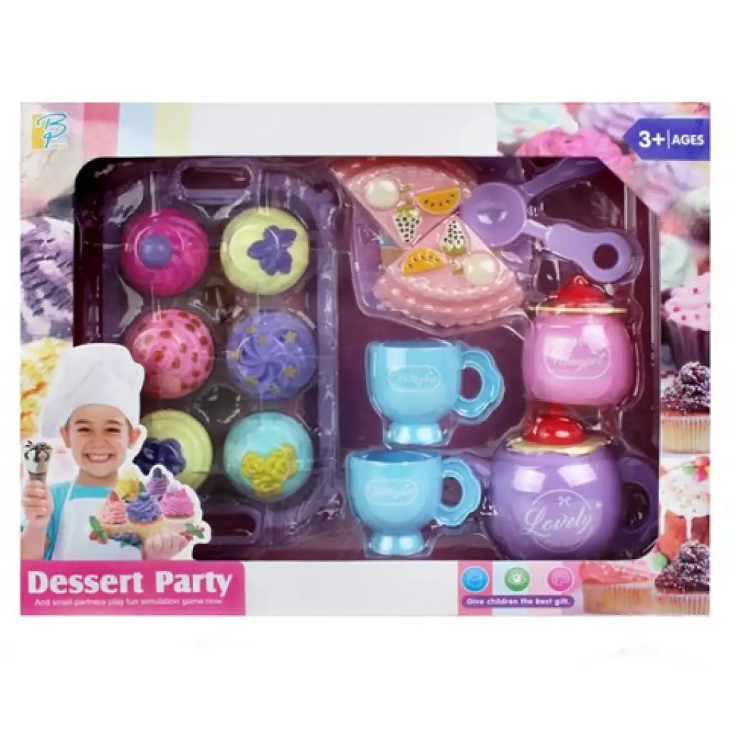 Műanyag tea és sütemény szett kiegészítőkkel