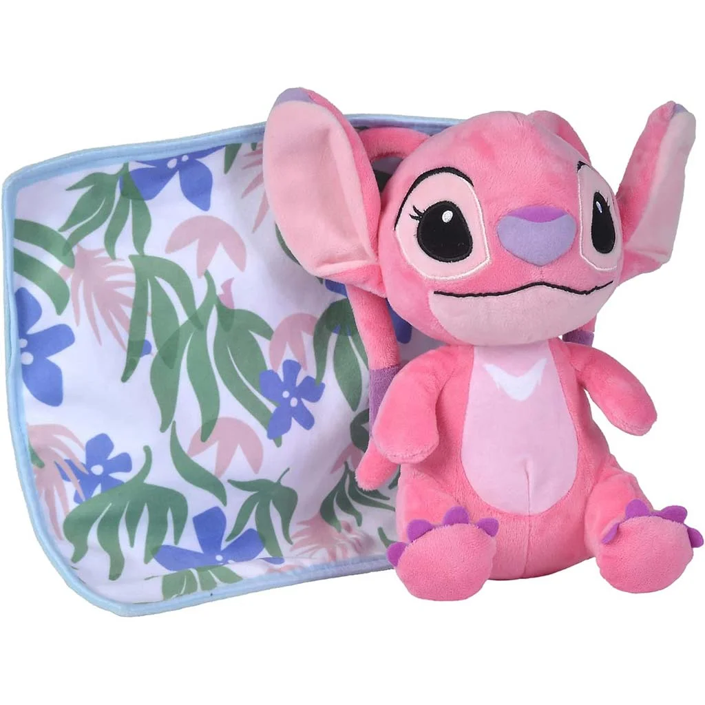 Disney Stitch Angyal plüss figura takaróval 25cm-es - Simba Toys