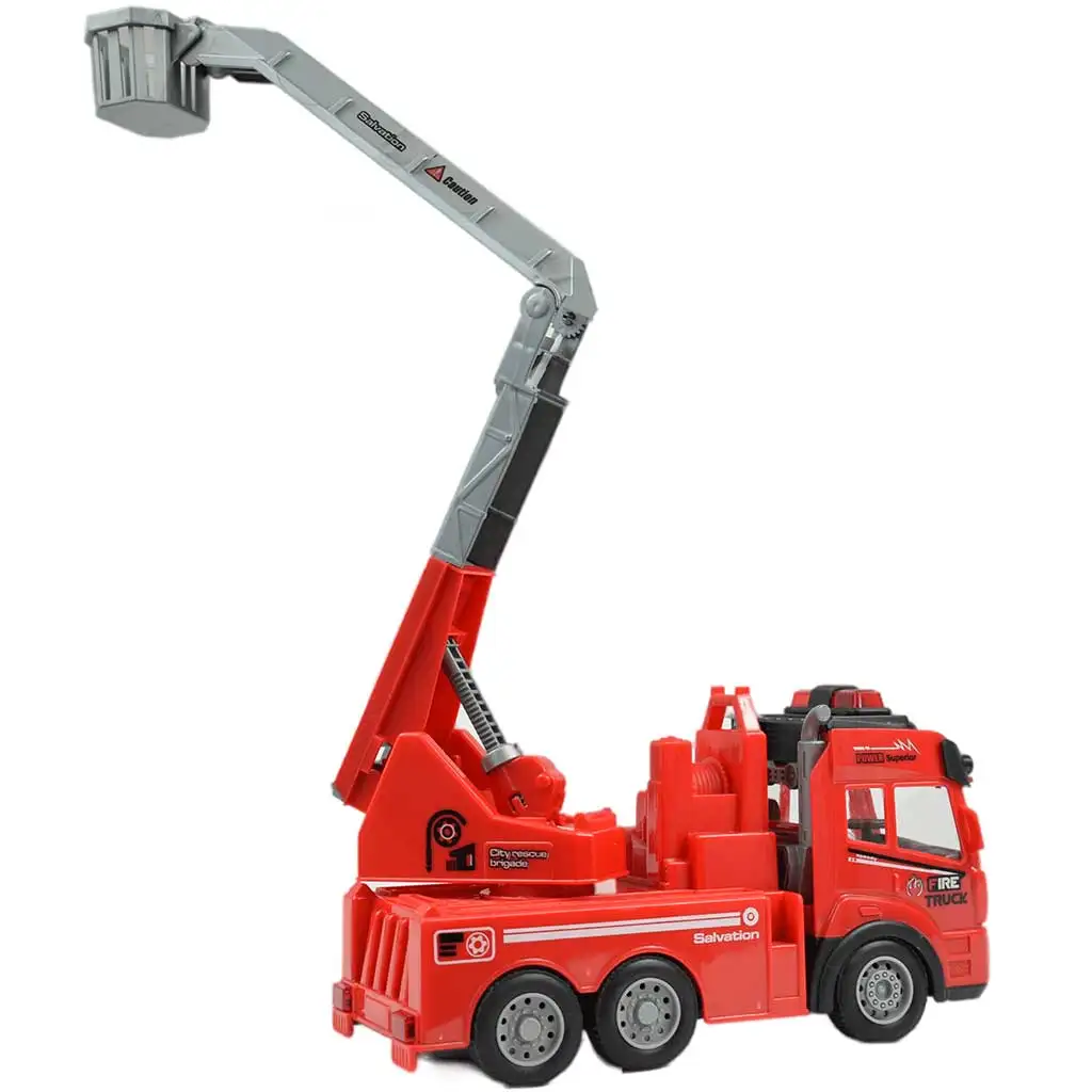 RC Távirányítós emelőkosaras tűzoltóautó fény effektekkel 1/43-as méretarány 27 MHz 21cm kép 3