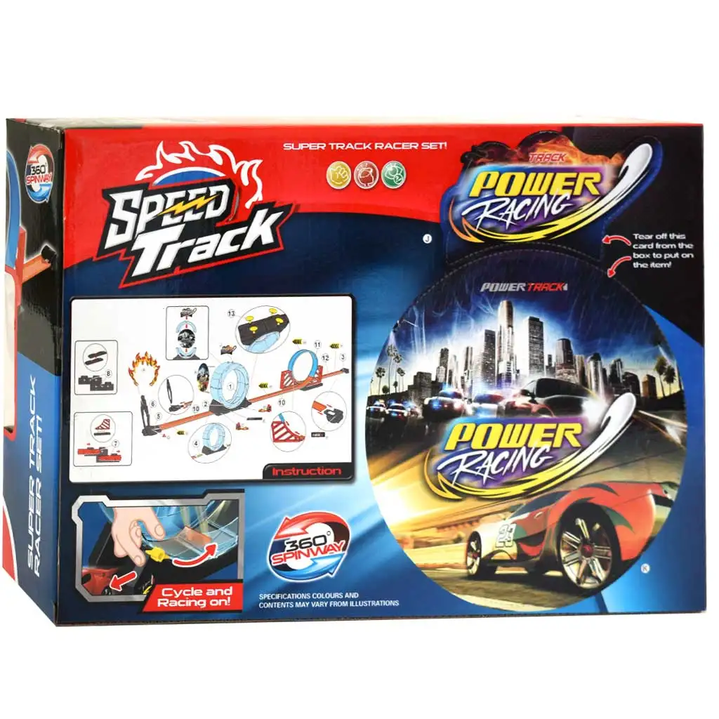 Speed Track 20db-os versenypálya hurokkal és hátrahúzható autóval 1/64 kép 2