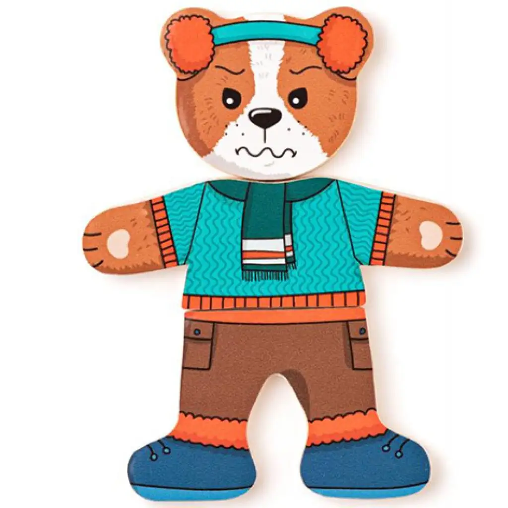 Öltöztethető kutyus fa puzzle 18db-os - Woodyland kép 4