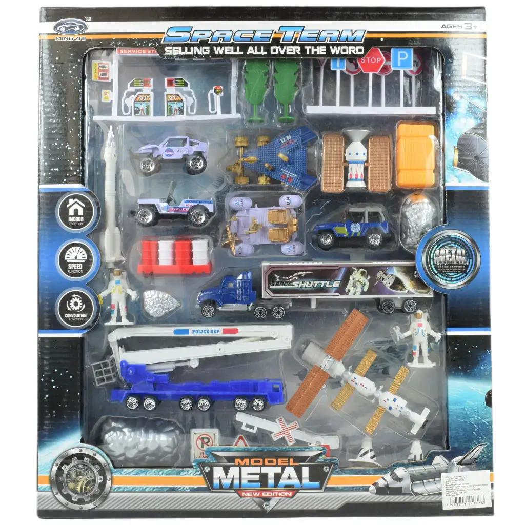 Space Team: Űr játékszett járművekkel, műholddal és kiegészítőkkel kép 7