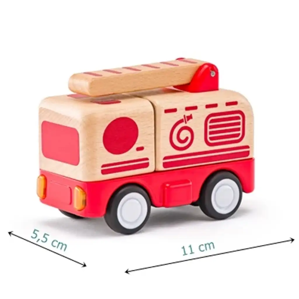 Fa tűzoltóautó fénnyel és hanggal - Woodyland kép 2