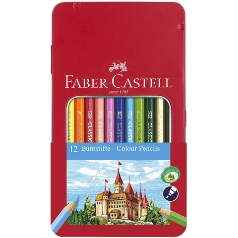 Faber-Castell: Színes ceruza szett 12db-os készlet fémdobozban