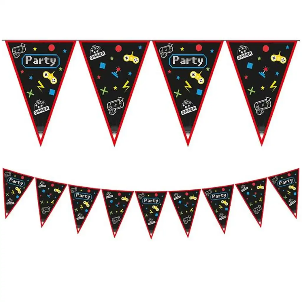 Gamer mintás party zászlófüzér