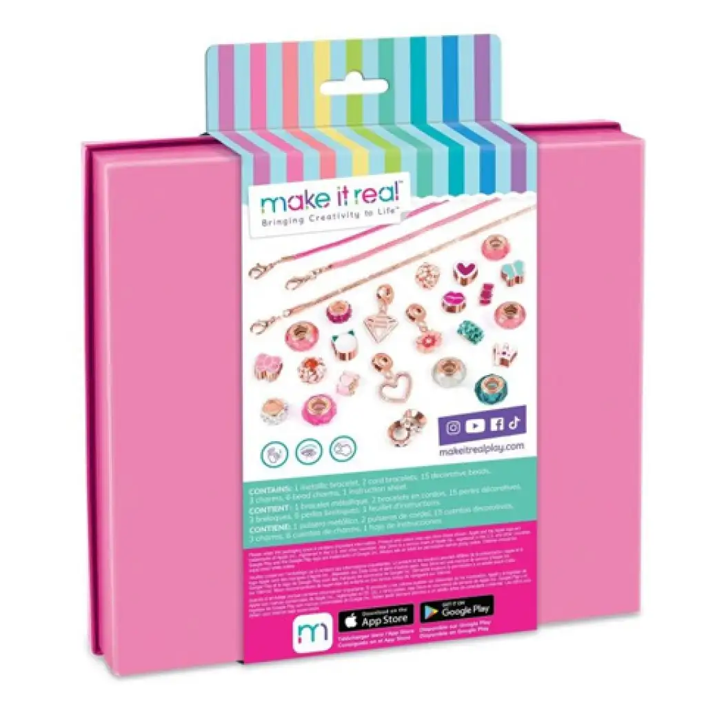 Make it Real: Kristály Medál Karkötők Pink kép 2