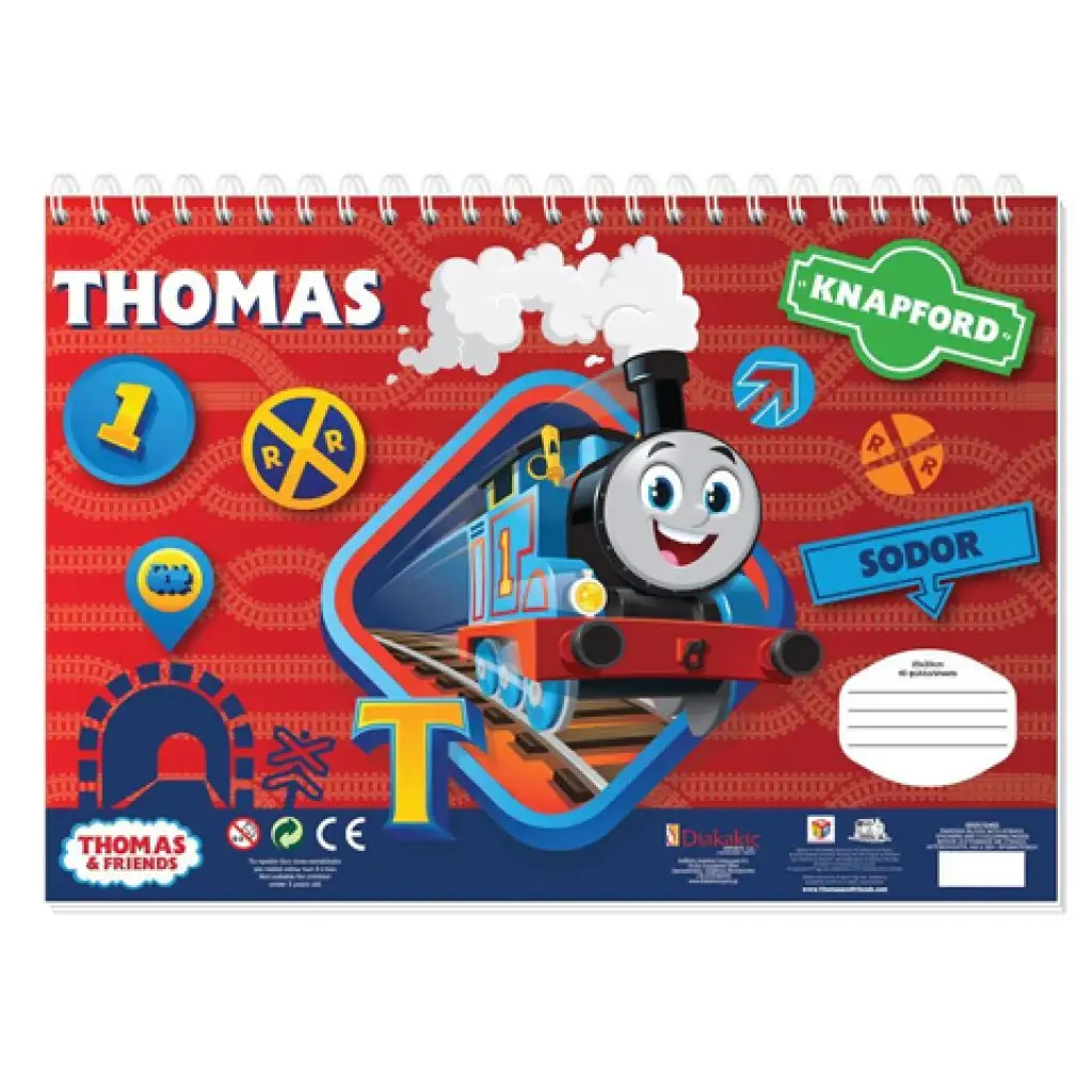 Thomas és barátai vázlatfüzet kétféle változatban matricával 40lap