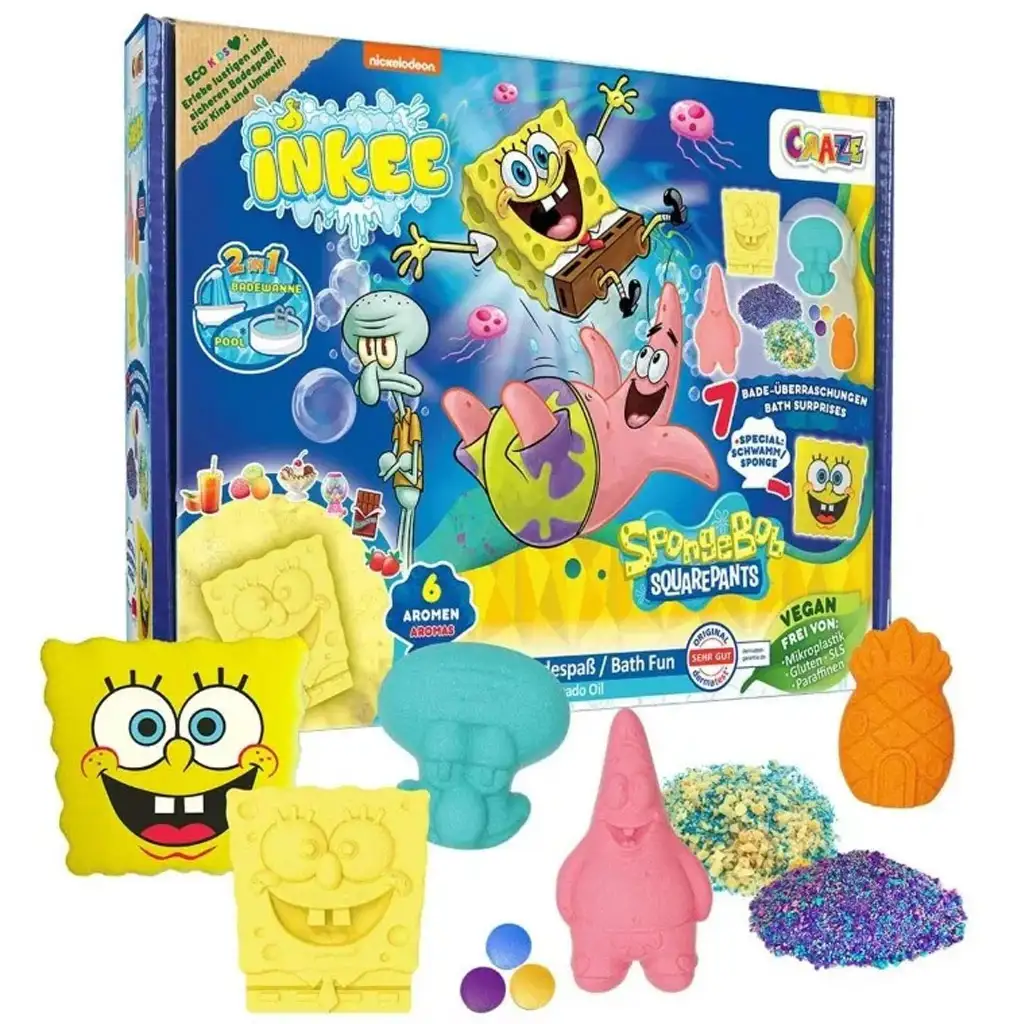 Craze: Inkee Spongyabob kockanadrág nagy vegán fürdőszett kép 2