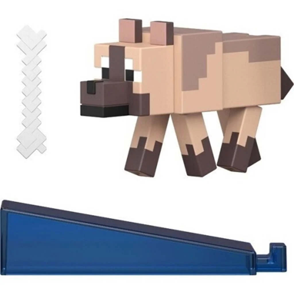Minecraft: Chestnut Wolf, farkas karakter játékfigura kiegészítőkkel - Mattel kép 2