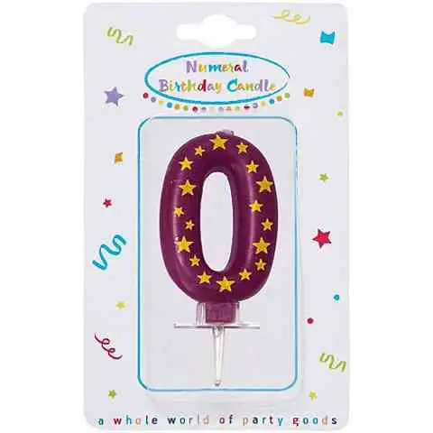 Csillagos számgyertya 0-ás