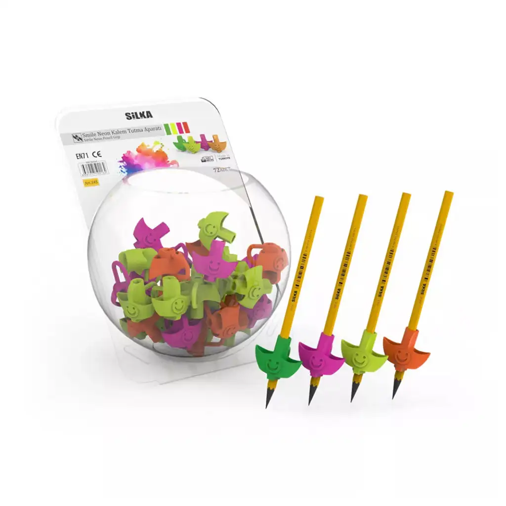 Nebulo: Szilikon Smile arcos ceruzafogó többféle színben 1db