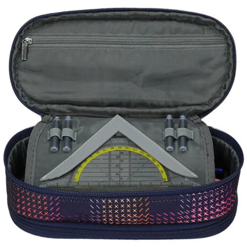 Spirit: My Bag öltés mintás két rekeszes ovális tolltartó kép 2