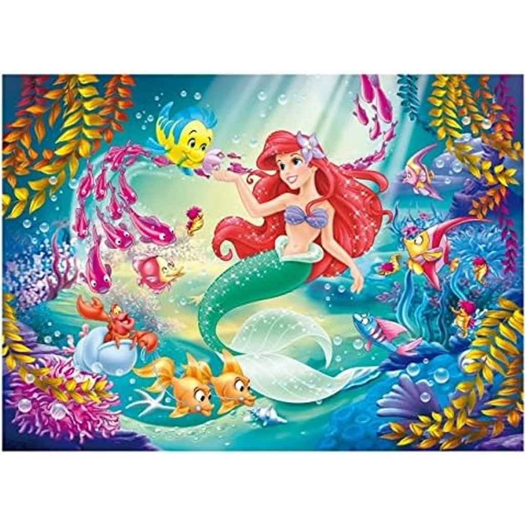Ariel a kis hableány 2 az 1-ben 108db-os puzzle és színező 50x35cm - Lisciani kép 2