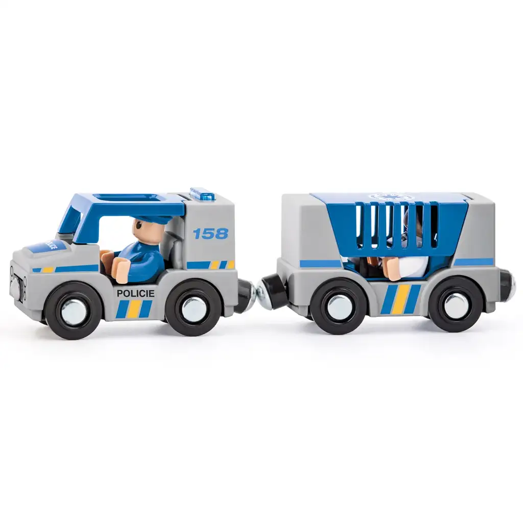 Mágneses rendőrautó pótkocsival - Woodyland