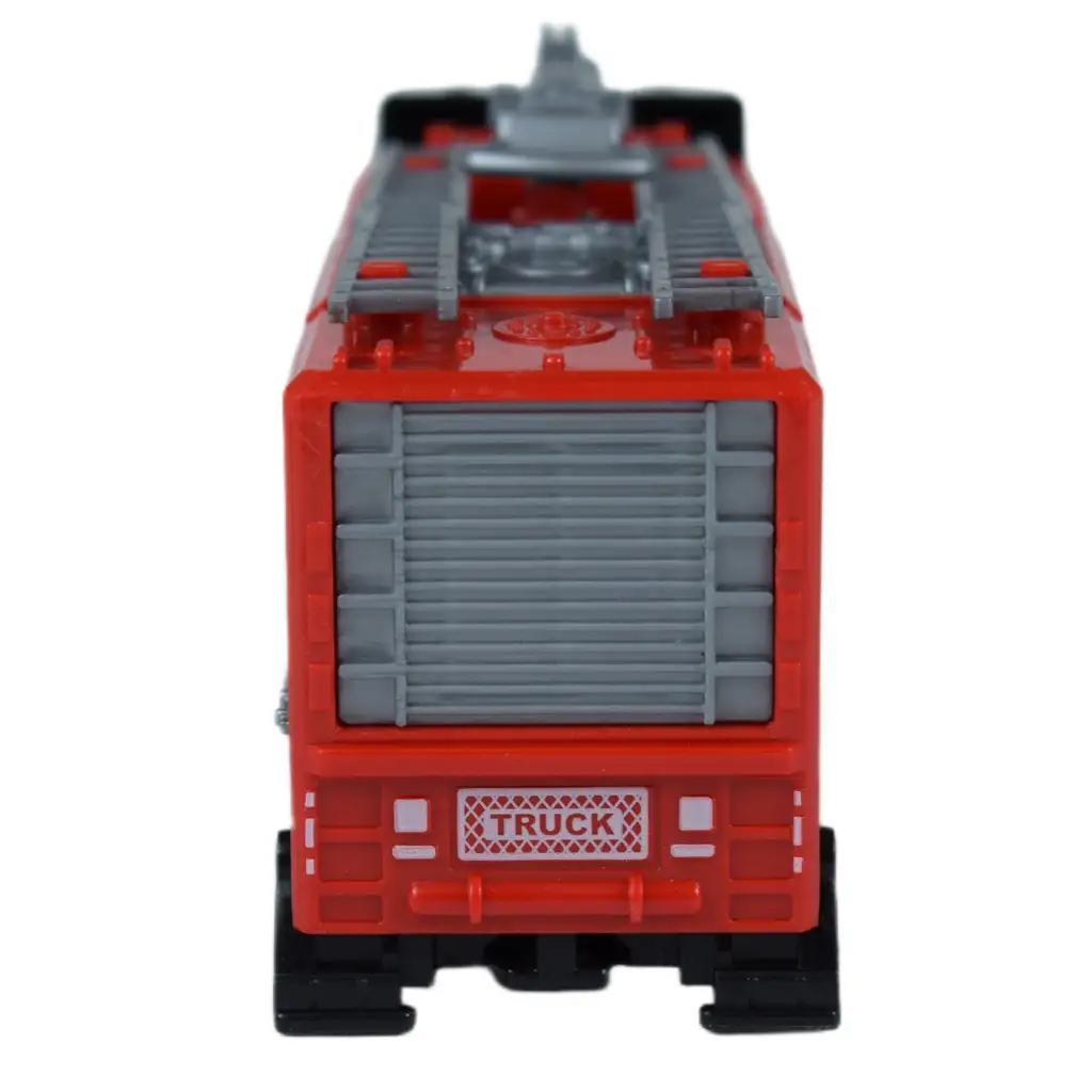 Fire Truck: Fém lendkerekes tűzoltósági kamion 20cm kép 4