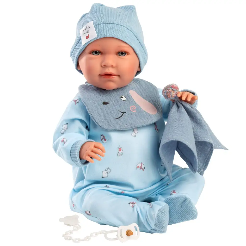 Llorens: Mimo Llorón 42cm-es baba hanggal kutyusos előkével kép 2