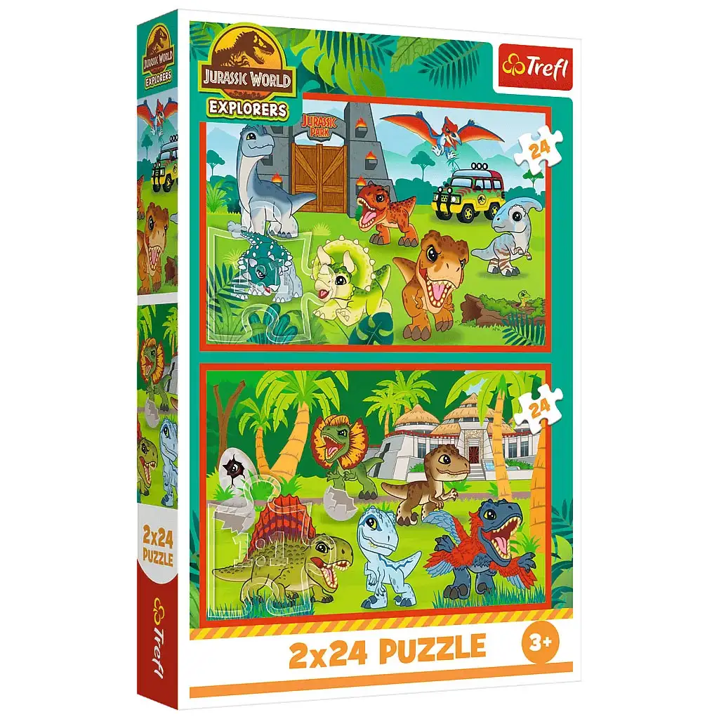 Jurassic World kis dinók 2x24db-os puzzle - Trefl