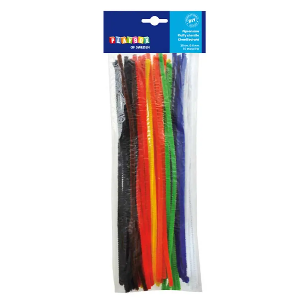 PlayBox: Zsenília szálak alapszínek 50db 6mm