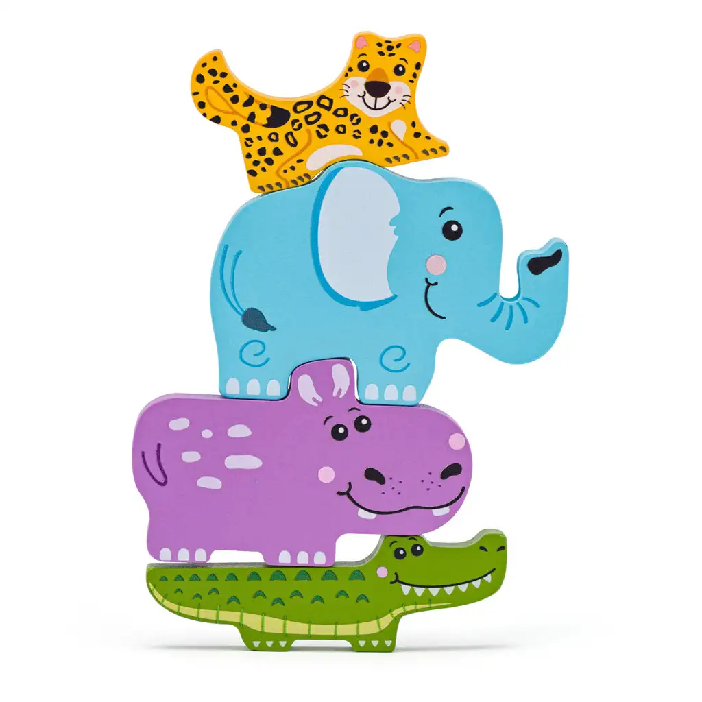 Állatos fa formakirakó puzzle - Woodyland kép 4