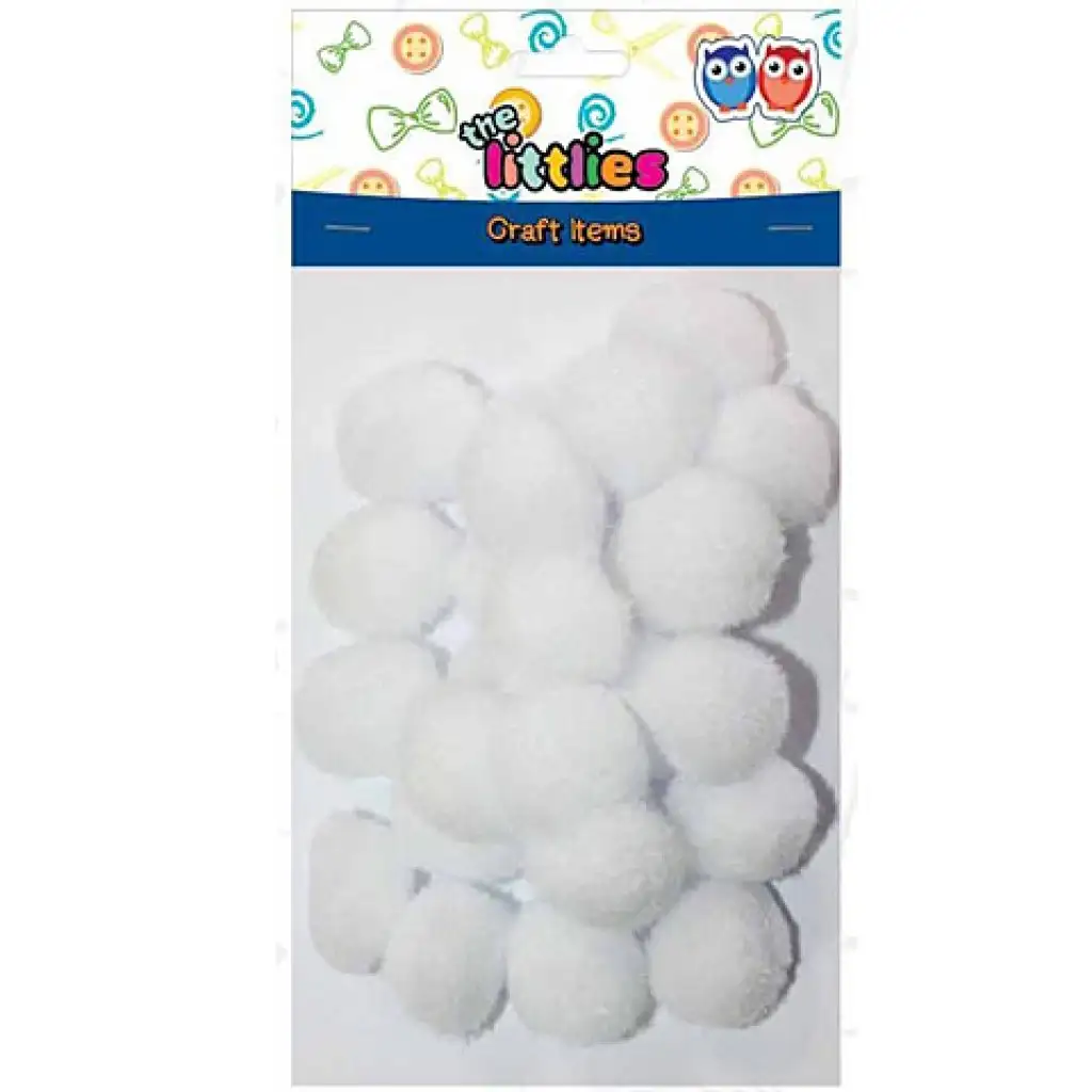 Fehér pompon szett 25mm 25db