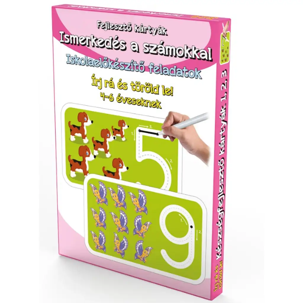 Ismerkedés a számokkal – Iskolaelőkészítő fejlesztő kártyák 4-6 éveseknek