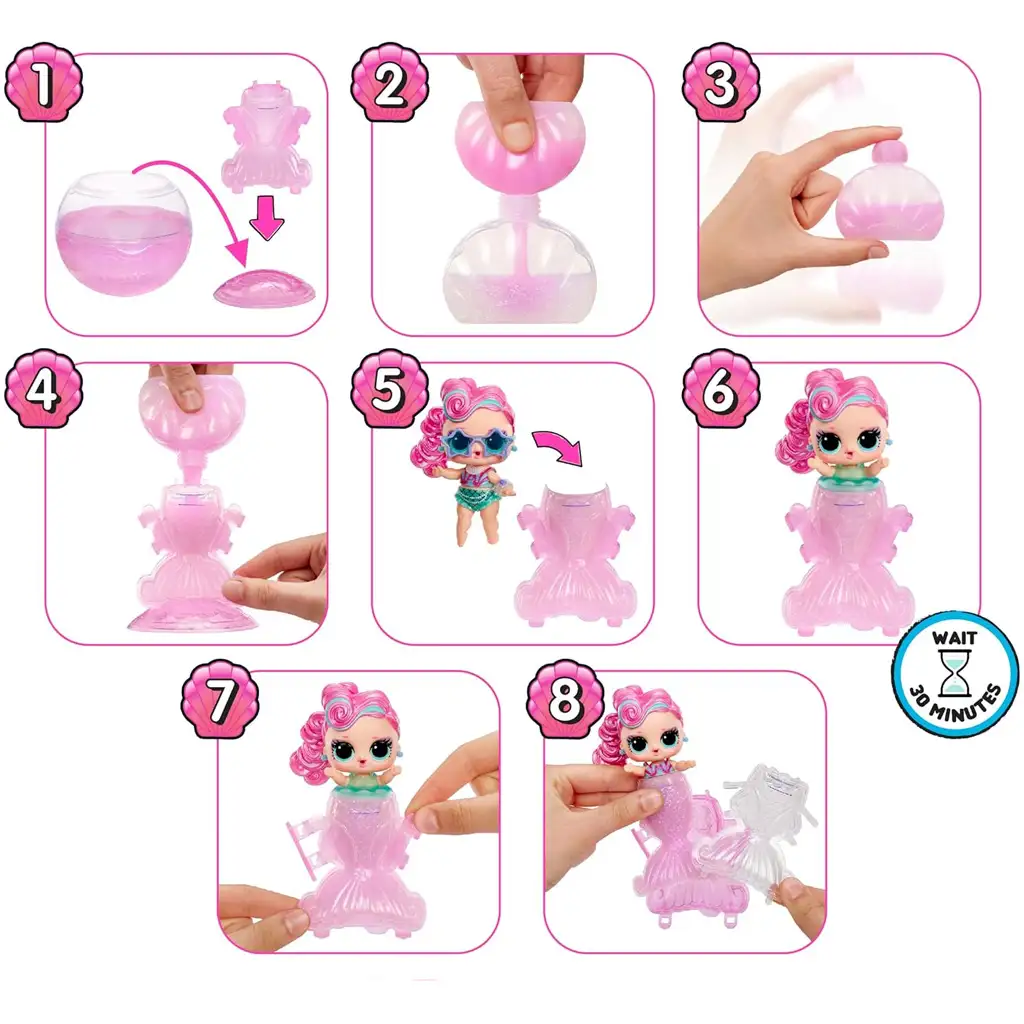 L.O.L. Surprise: Meglepetés sellő apróságok csináld magad színváltó sellőuszonnyal 1db kép 3