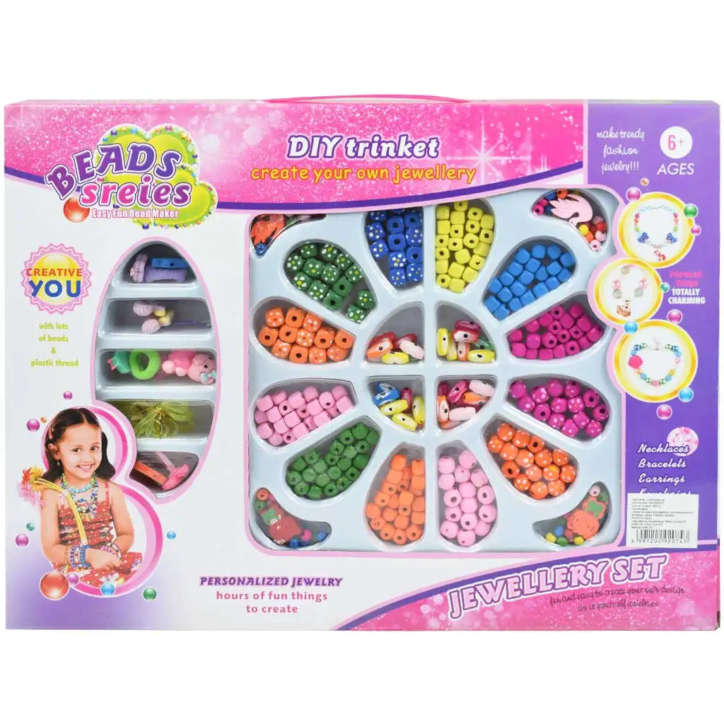 Beads Series: Ékszerkészítő szett 200+ színes szögletes gyönggyel