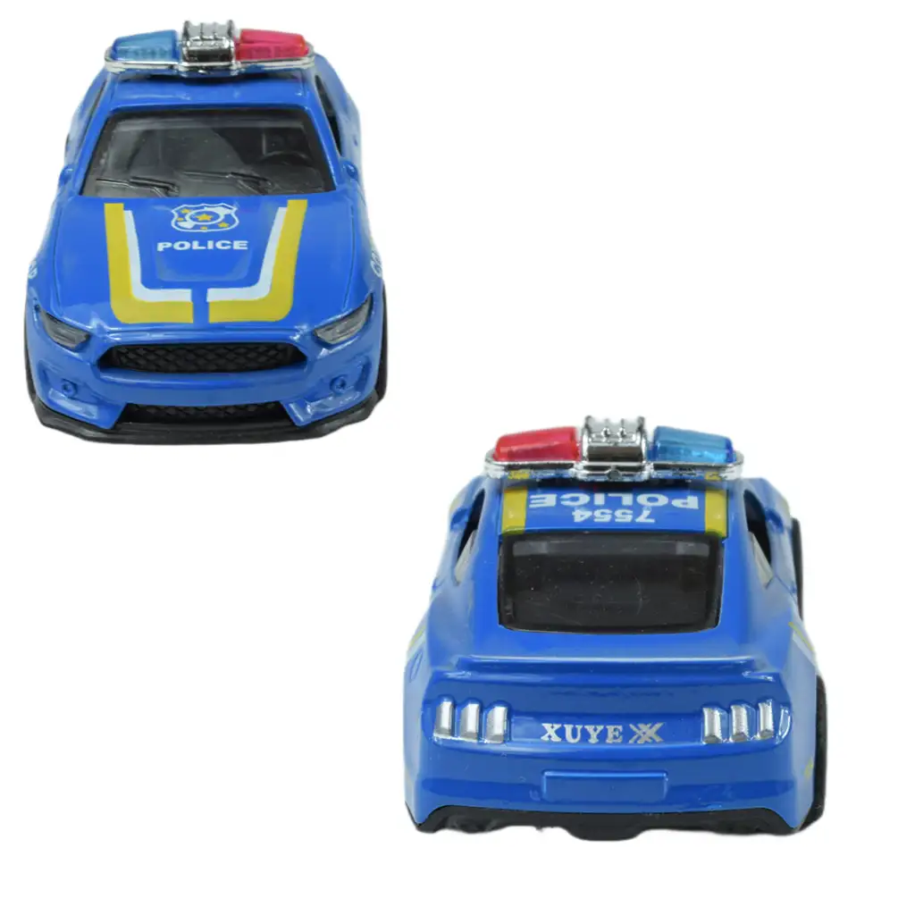 Police Cars: Lendkerekes fém rendőrautó többféle változatban 11cm 1db kép 6