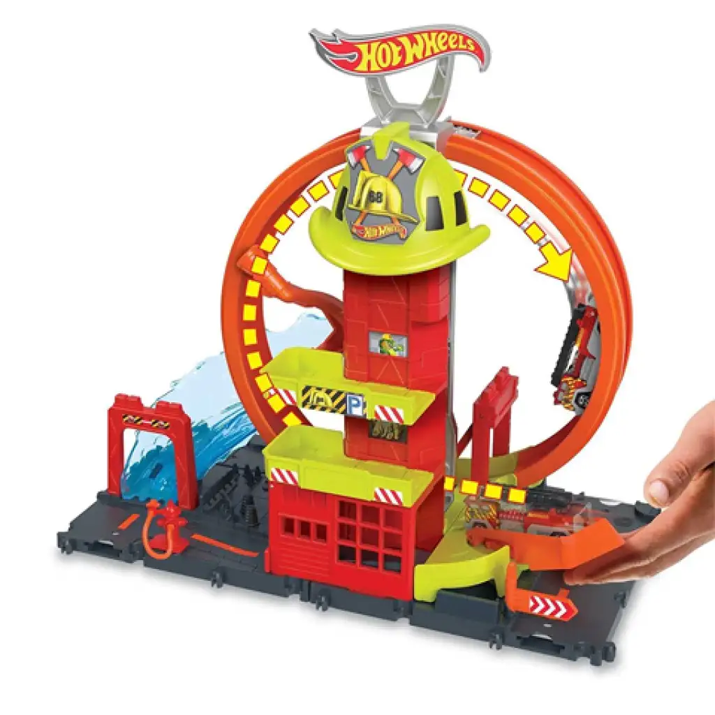 Hot Wheels City: Tűzoltóállomás játékszett - Mattel kép 2