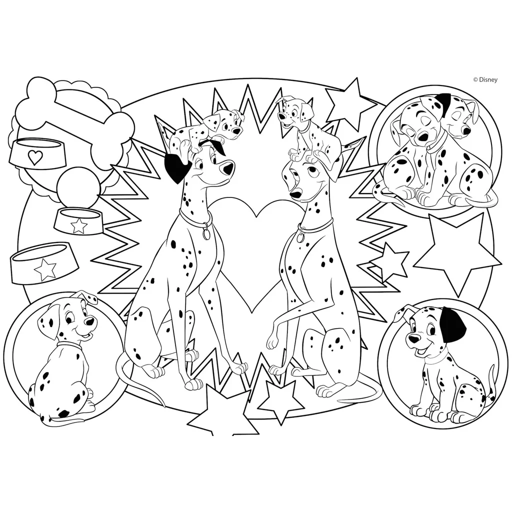 Disney 101 kiskutya 2 az 1-ben 24db-os puzzle és színező 35x25cm - Lisciani kép 3