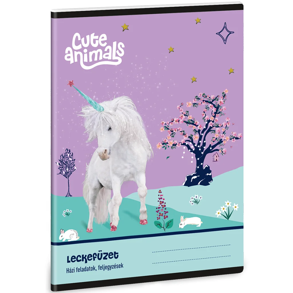 Ars Una: Cute animals Unikornis mintás leckefüzet 38 lapos A/5