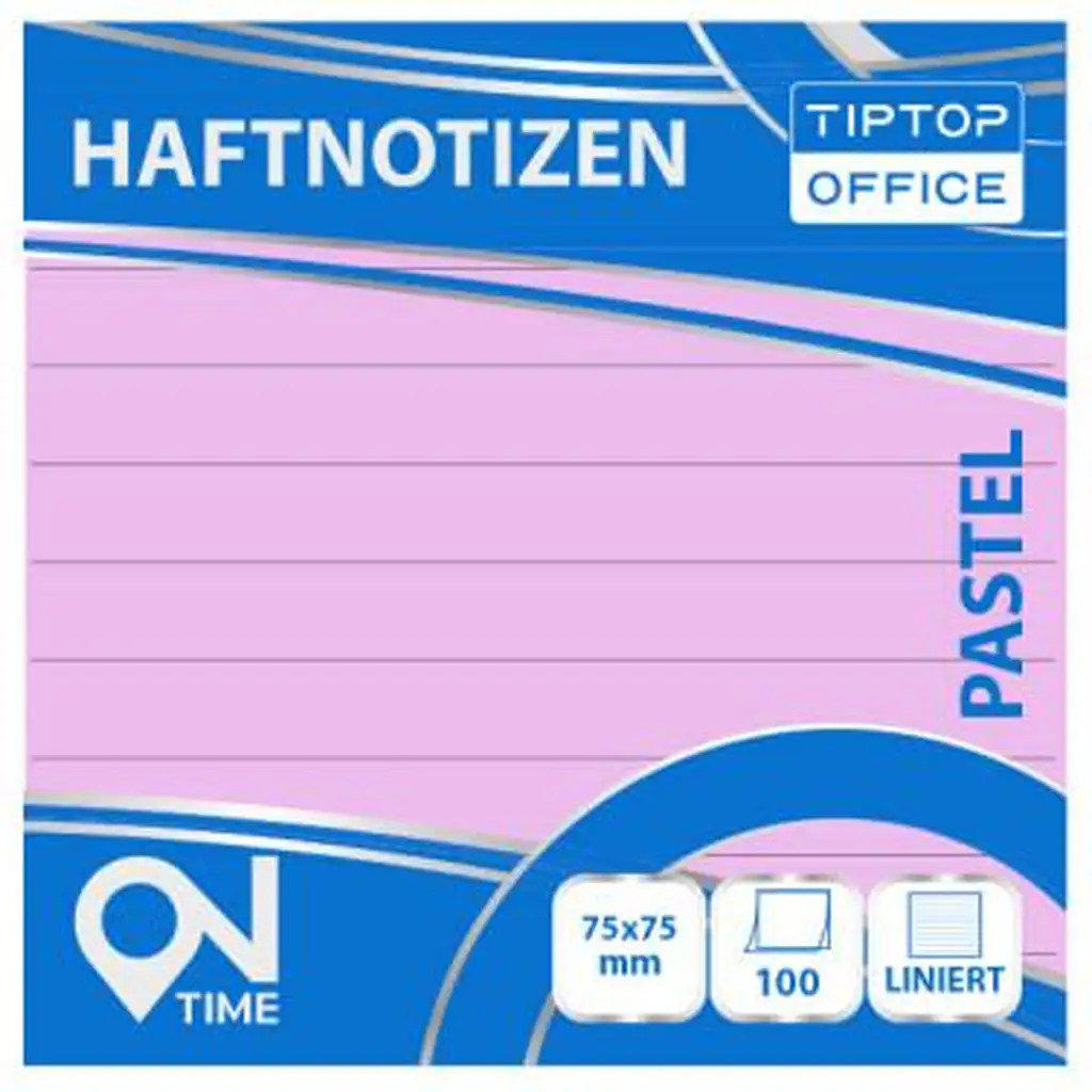 Spirit: Vonalas pasztell rózsaszín 100 lapos öntapadós jegyzettömb 75x75mm