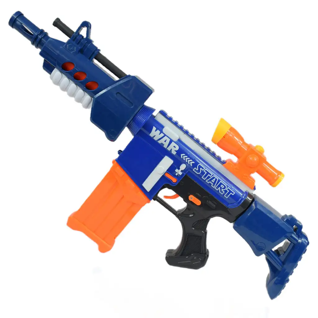 Soft Bullet Gun: Elektromos szivacslövő fegyver tárral és töltényekkel kétféle változatban 60cm kép 2