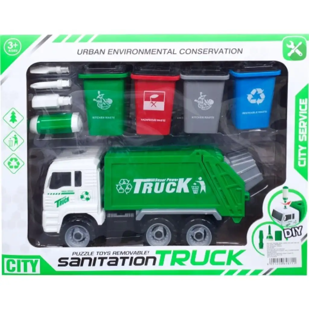 Szelektív hulladékszállító kukásautó kiegészítőkkel