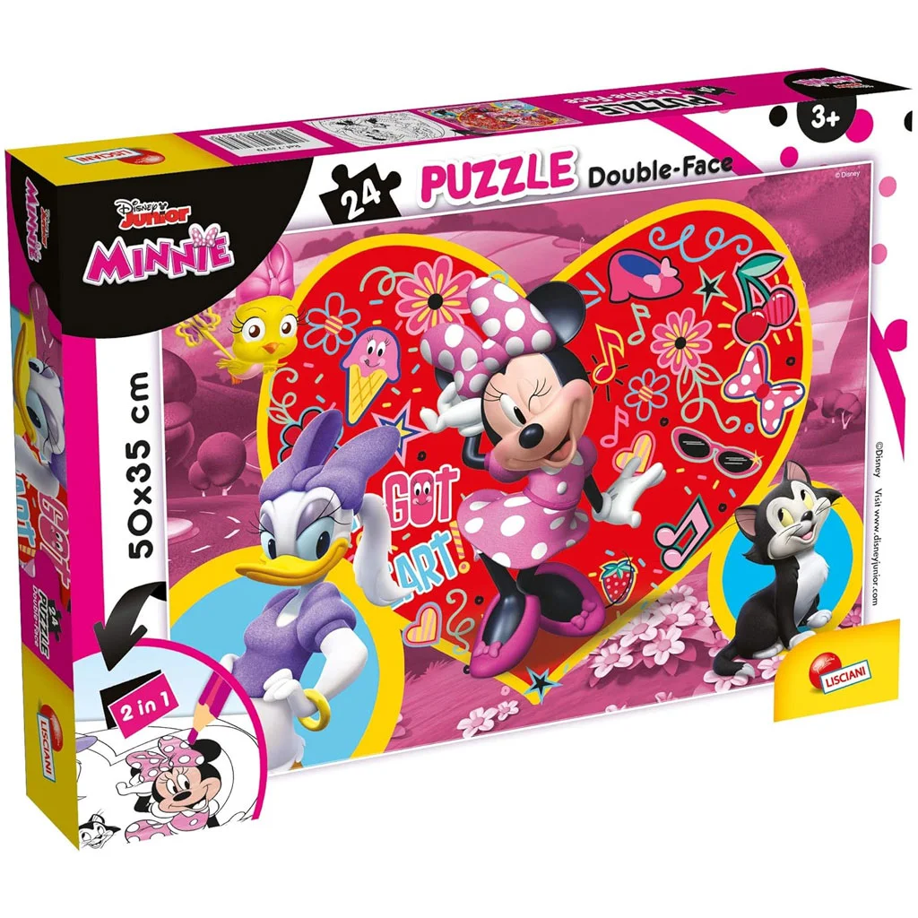 Minnie egér 2 az 1-ben 24db-os puzzle és színező 50x35cm - Lisciani