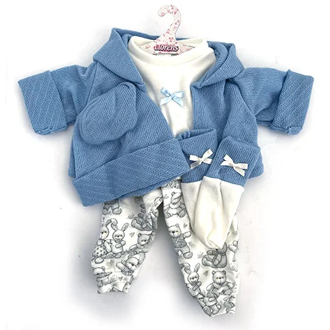 Llorens: Babaruha szett macis és nyuszis nadrággal 43cm-es babákra kép 3