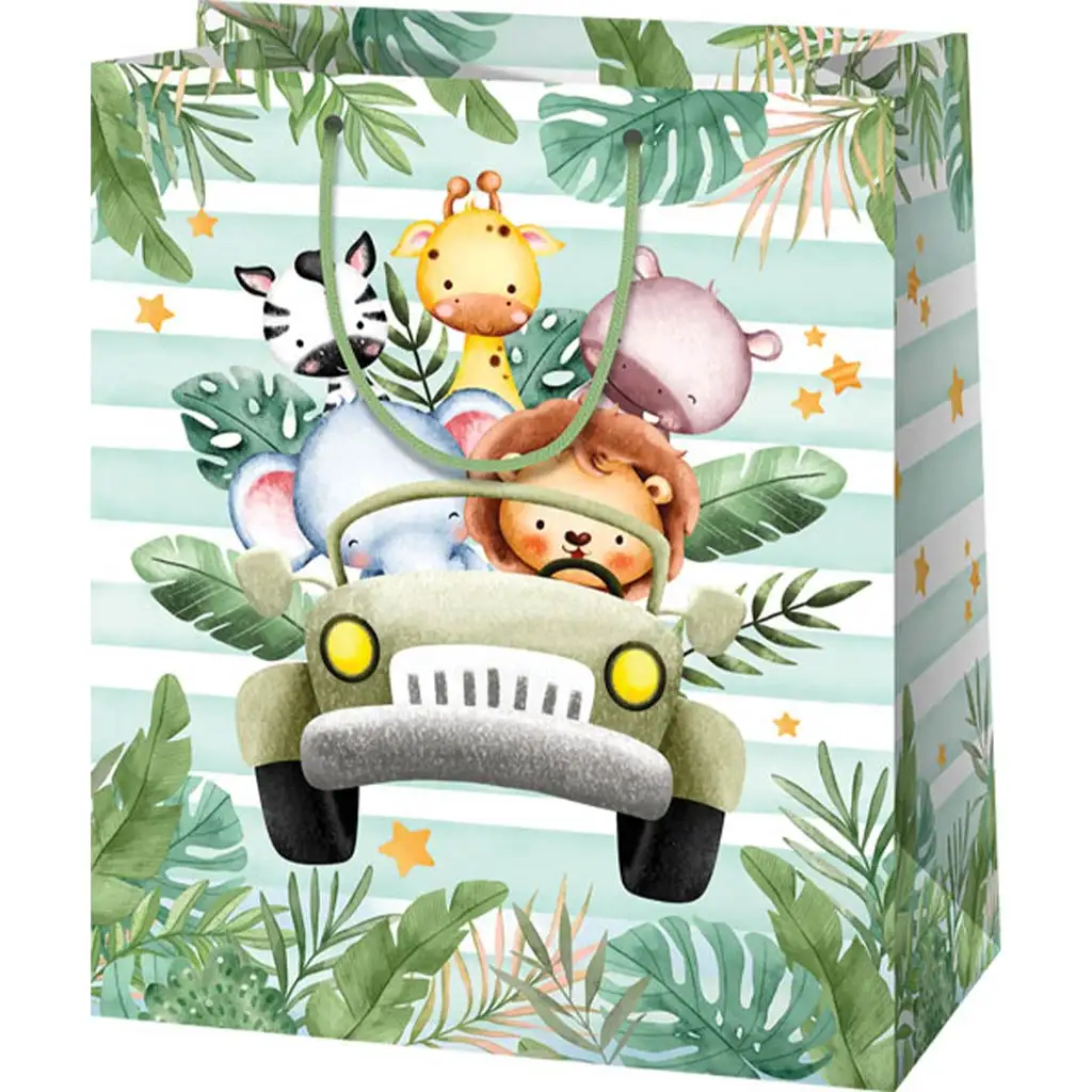 Kalandozó állatok közepes méretű ajándéktáska 18x23x10cm-es