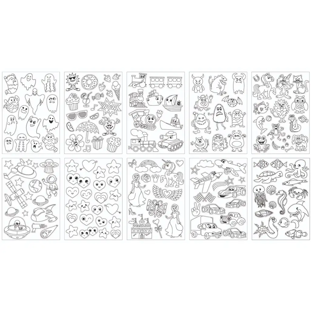 PlayBox: Színezhető 160 db-os matrica szett kép 2