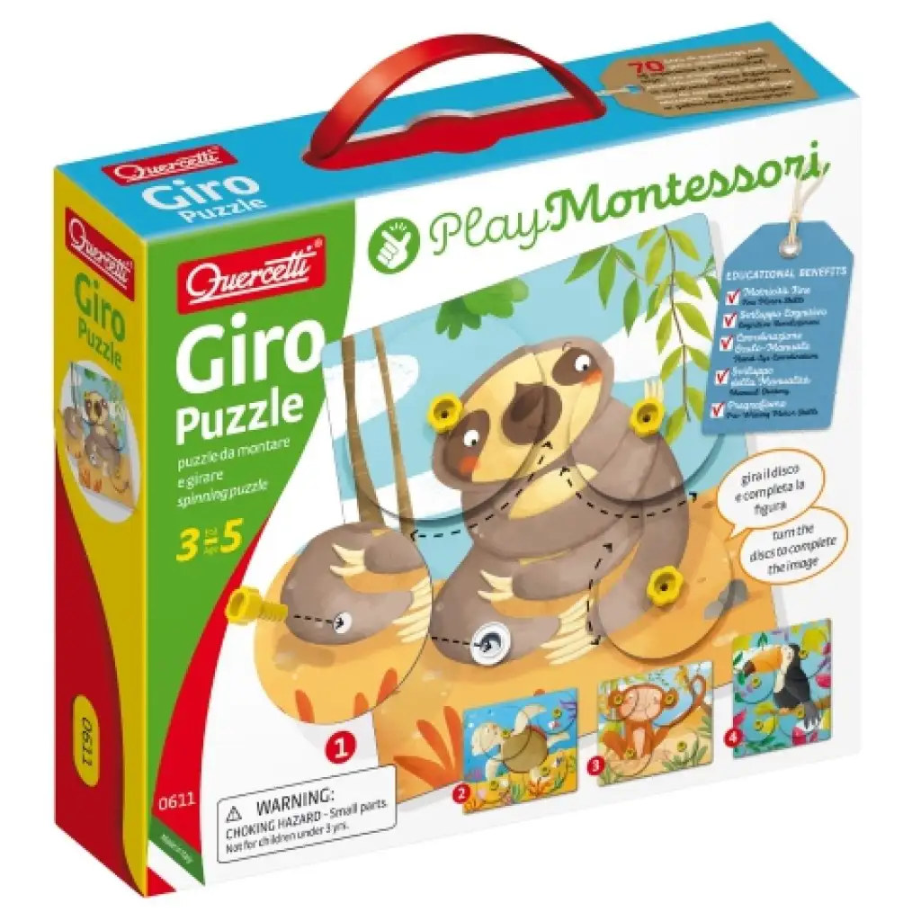 Quercetti: Montessori Giro 4db-os állatos puzzle szett