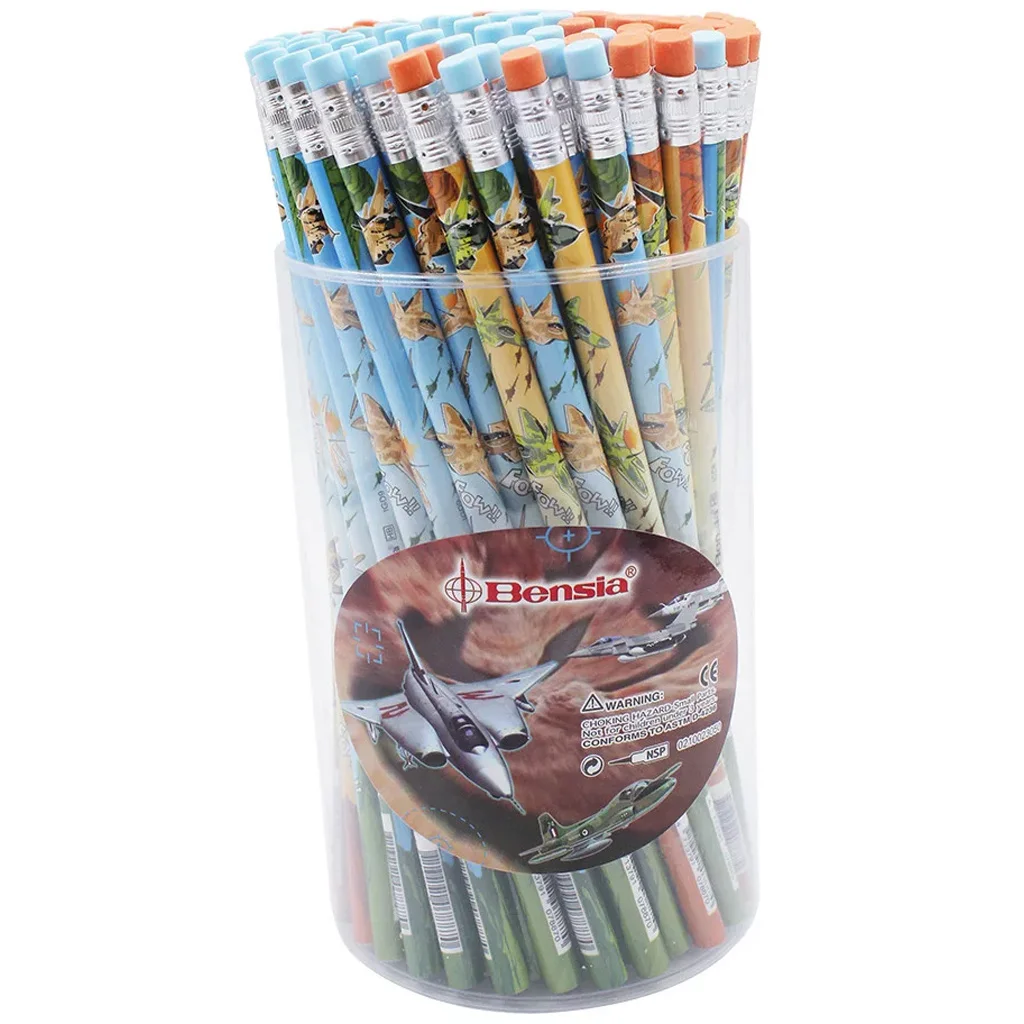 Ico: Bensia repülő mintás grafitceruza radírral többféle változatban 1db