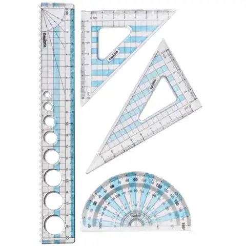 Vonalzó szett szögmérővel 4db-os - Carioca kép 2