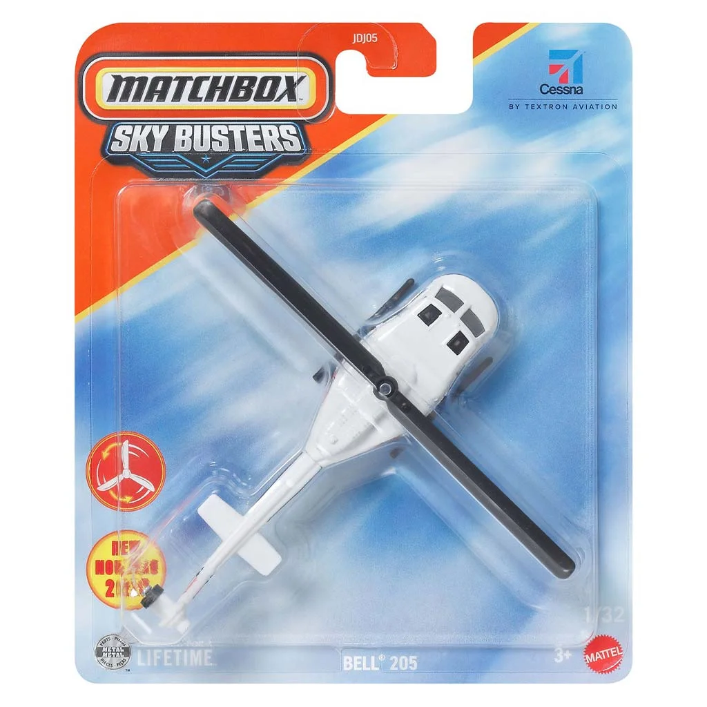Matchbox Sky Busters: Bell 205 helikopter modell 1/64 - Mattel